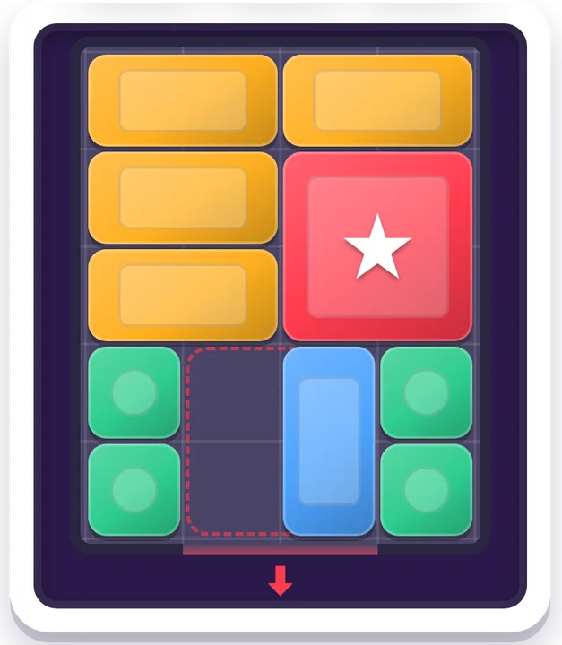 Klotski — Spatial game board