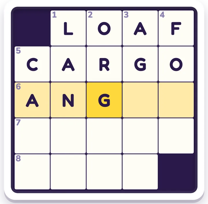 Mini Crossword — Mots game board
