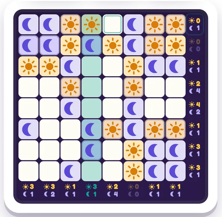 Sun & Moon — Lógica game board