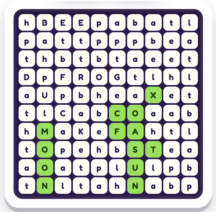 Word Search game board